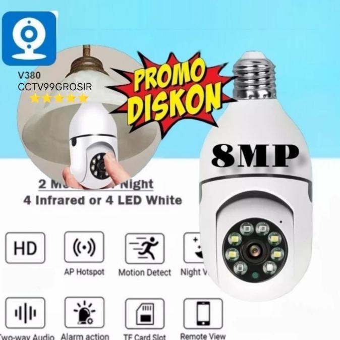 KAMERA CCTV WIFI BENTUK BOHLAM/ LAMPU V380