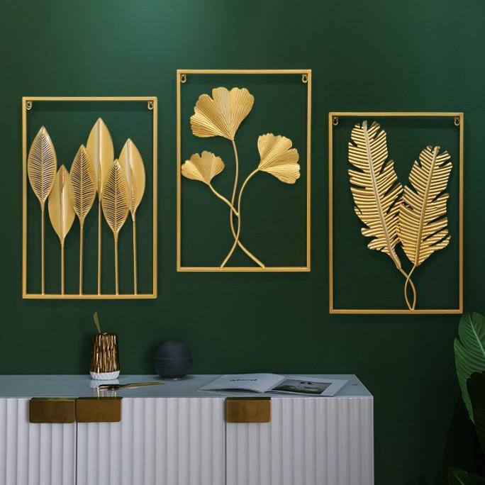 Hiasan Dinding Besi Gold / Wall Decor Leaf Gold