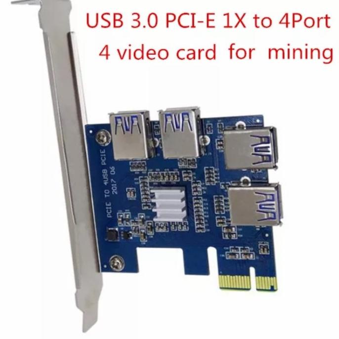 Riser card External 1x- 16x BTC ETH miner Mining pci-e 1 USB3.0 slots