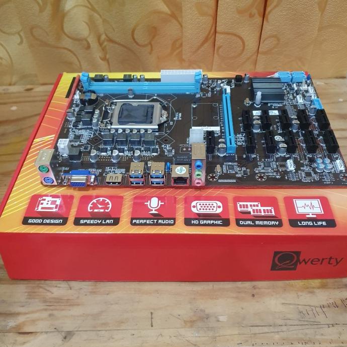 MOTHERBOARD QWERTY B250 MINING 12PCI BUKAN BIOSTAR TB250 BTC