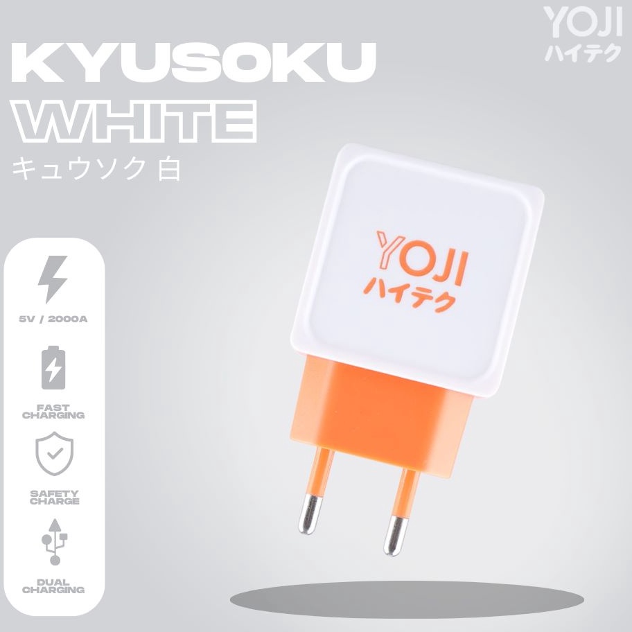♞ MCMXLV 9131 Charger Yoji Y3 Kc 2.1A Kyusoku Samsung , Xiaomi , Oppo , Vivo , Asus , Lenovo 1Usb Hi