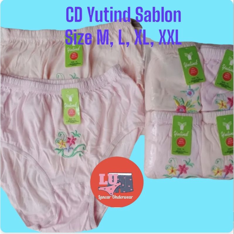 CD Wanita Dewasa Yutind Bordir katun | Celana Dalam Dewasa Cewek Lusinan Katun Bordir Motif Pendek