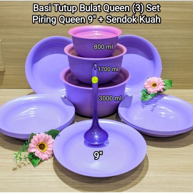Basi Tutup Set Piring Dan Sendok Queen Ungu