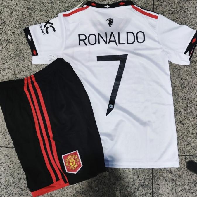 JERSEY BAJU BOLA MU AWAY KIDS ANAK 2022/2023 + NAMESET RONALDO GRADE