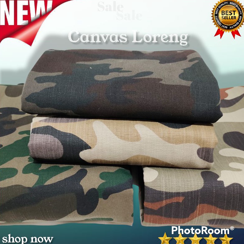 [M7951] Bahan Kain Kanvas Loreng, Loreng Tni, Canvas TNI, Kanvas Canvas Terpal Tebal 89