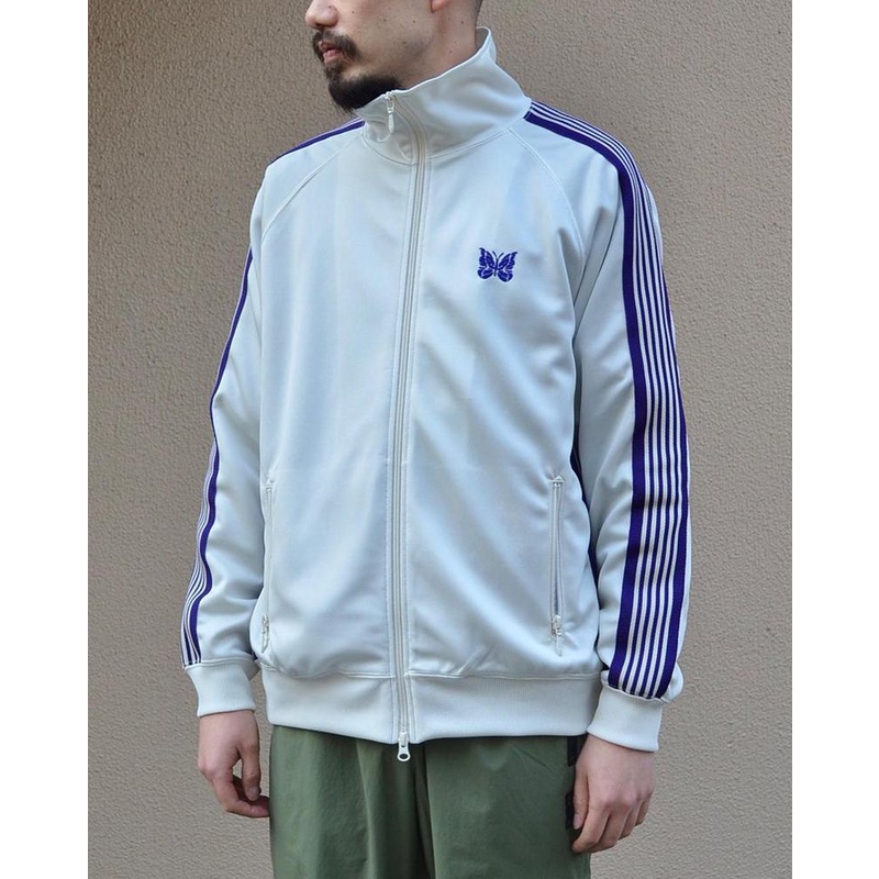 ❤2022 Jaket Jarum Biru Hijau Pria Wanita Jalan Raya Bordir Kupu-kupu Logo Jarum Jaket Jalur Pakaian 