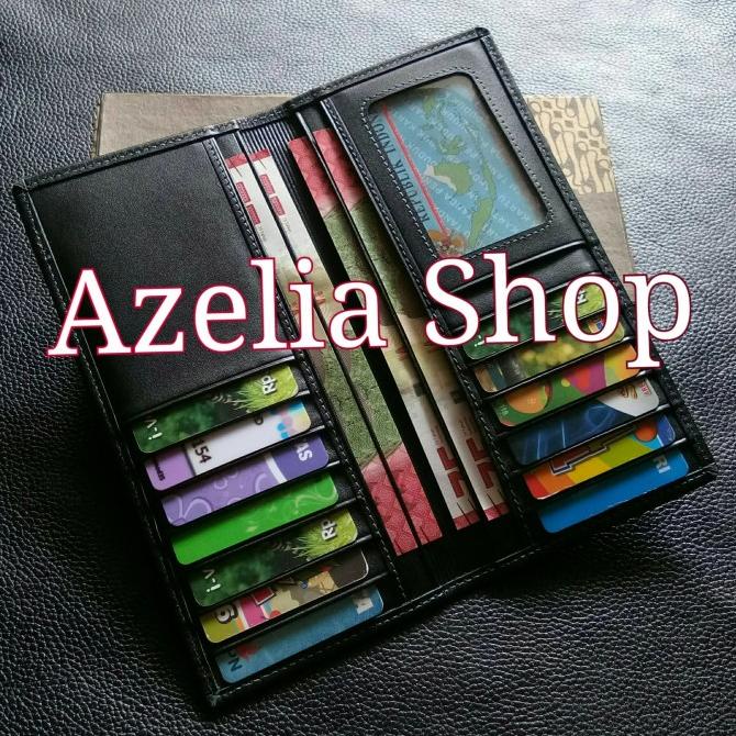 Dompet Kulit Panjang Pria/Wanita Hitam Polos Asli Garut