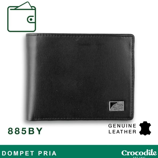 Crocodile 885By Dompet Pria Men Wallet Leather Kulit Original - Hitam