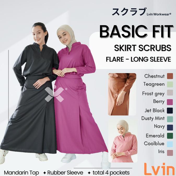 Lvin Baju Oka Rok Lengan Panjang / Baju Jaga / Baju Dokter Ok/Flare 01