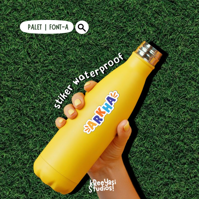 

E6C PALET STIKER LABEL NAMA - WATERPROOF - KREEYASI - STIKER TUMBLER BOTOL BOTOL MINUM LUNCH BOX