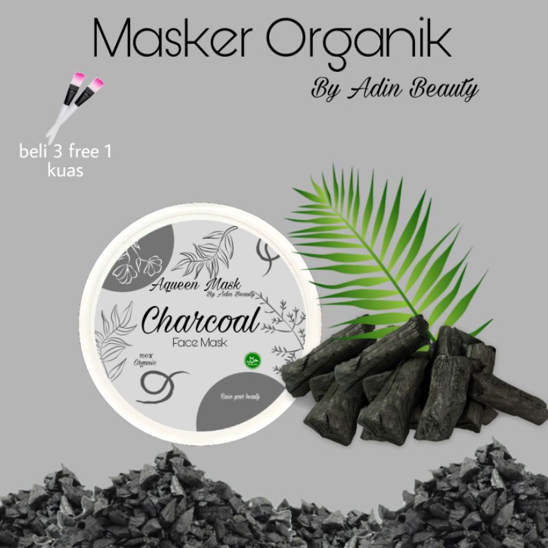 MASKER CHARCOAL ORGANIK CLAY MASK MASKER KOMEDO PENCERAH WAJAH