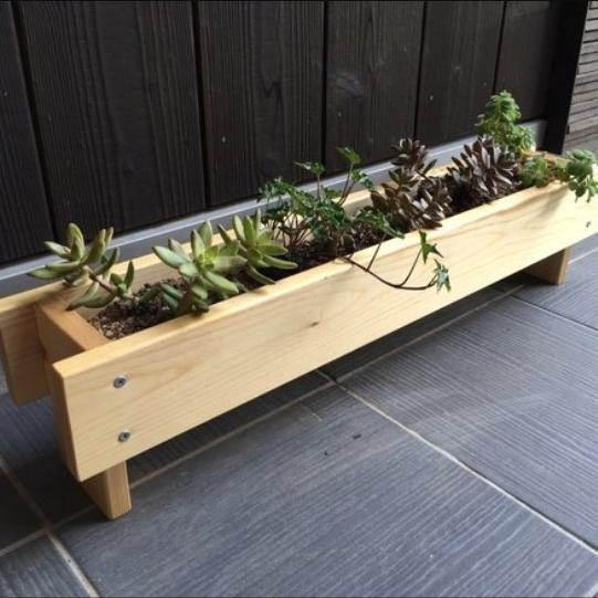 POT TANAMAN PANJANG KAYU JATI BELANDA PLANTER BOX POT SUKULEN KAKTUS