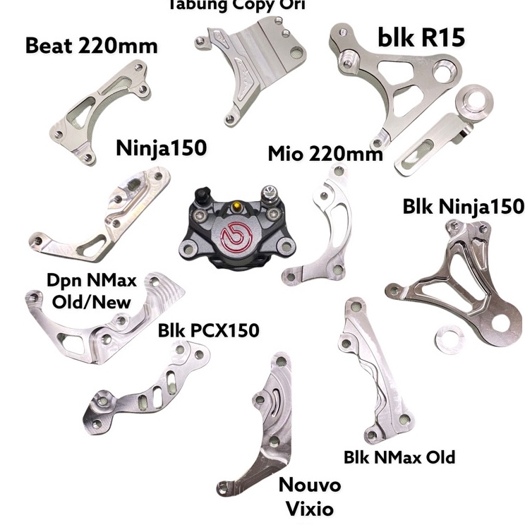 ¯Yss BREKET Kaliper 2PISTON 85mm Pitch Brcmbo Nis5in KTC Disc Brake Adapter Mio Sporty Soul J Fazio 