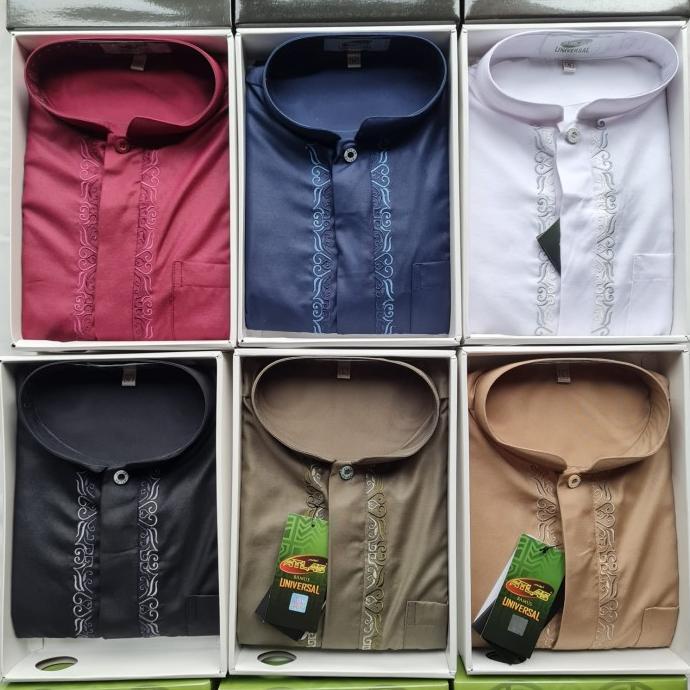 Baju Koko Atlas Lengan Panjang