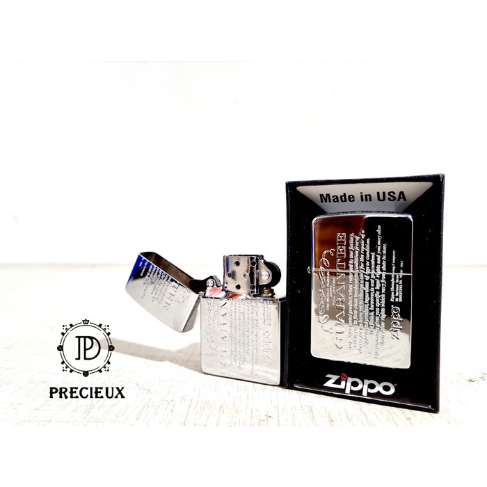 Korek Api Zippo Silver Gold Lighter Guarantee Original Sound"Precieux"