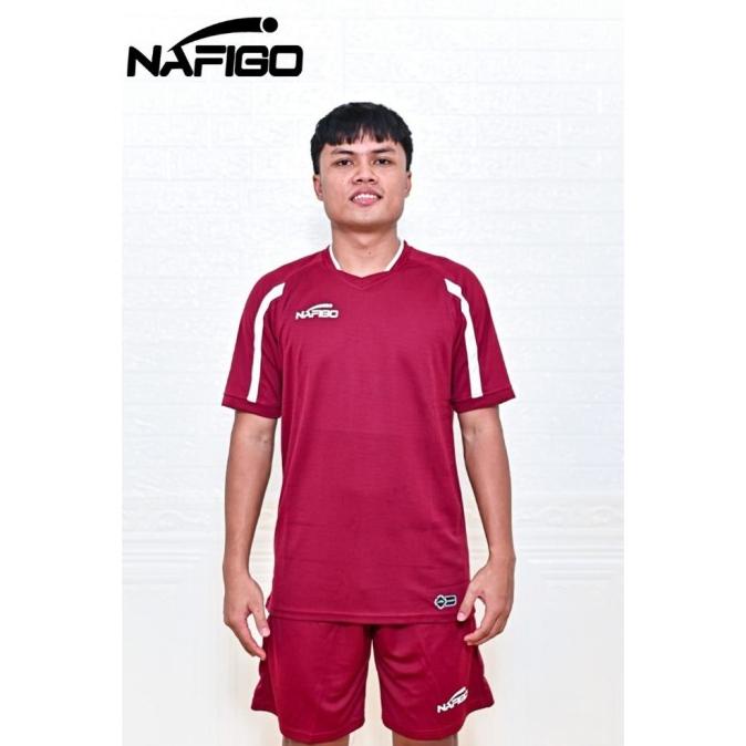 Setelan Jersey Sepak Bola / Futsal Nafigo Dibase V.2 - Maroon Jersey_Cha