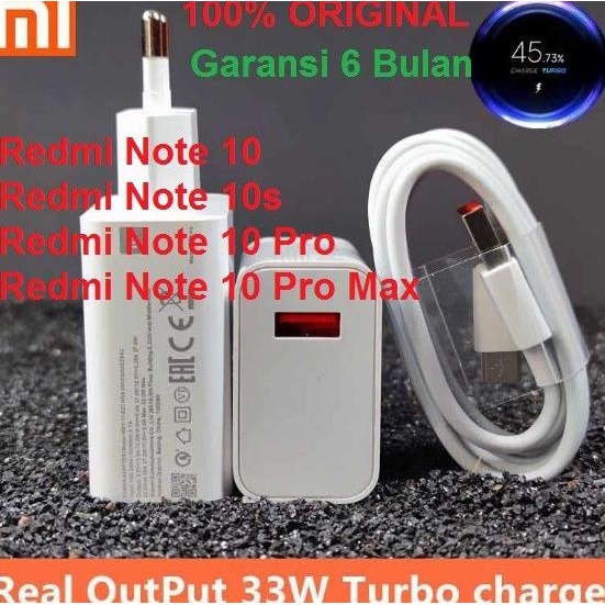 Sale Charger Turbo 33W Xiaomi Redmi Note 10 Pro Max Redmi Note 10S Orinal