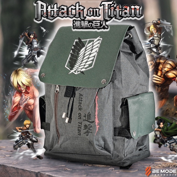 7SBO9-E Tas Ransel Backpack Kanvas Anime - Leona Special Edition Attack on Titan Shingeki no Kyojin 