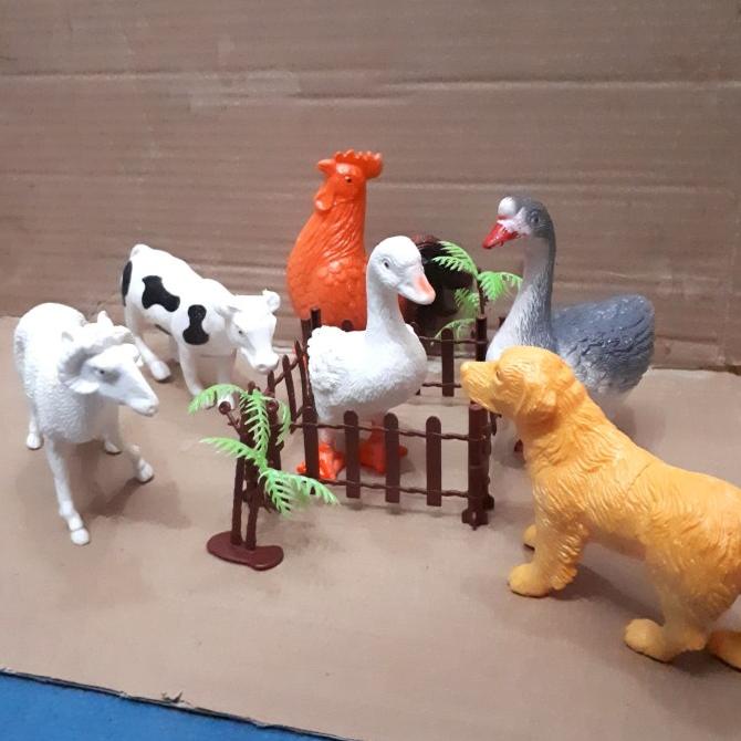 Mainan Miniatur Hewan Ternak / Animal Farm Karet Free Ongkir Dan Bisa Cod
