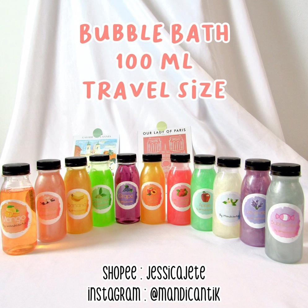 67 Bubble Bath SABUN Travel Size 100 ML HOTEL Liburan Bali Holiday Mandi Busa Bath Bomb Bath Tub n0r