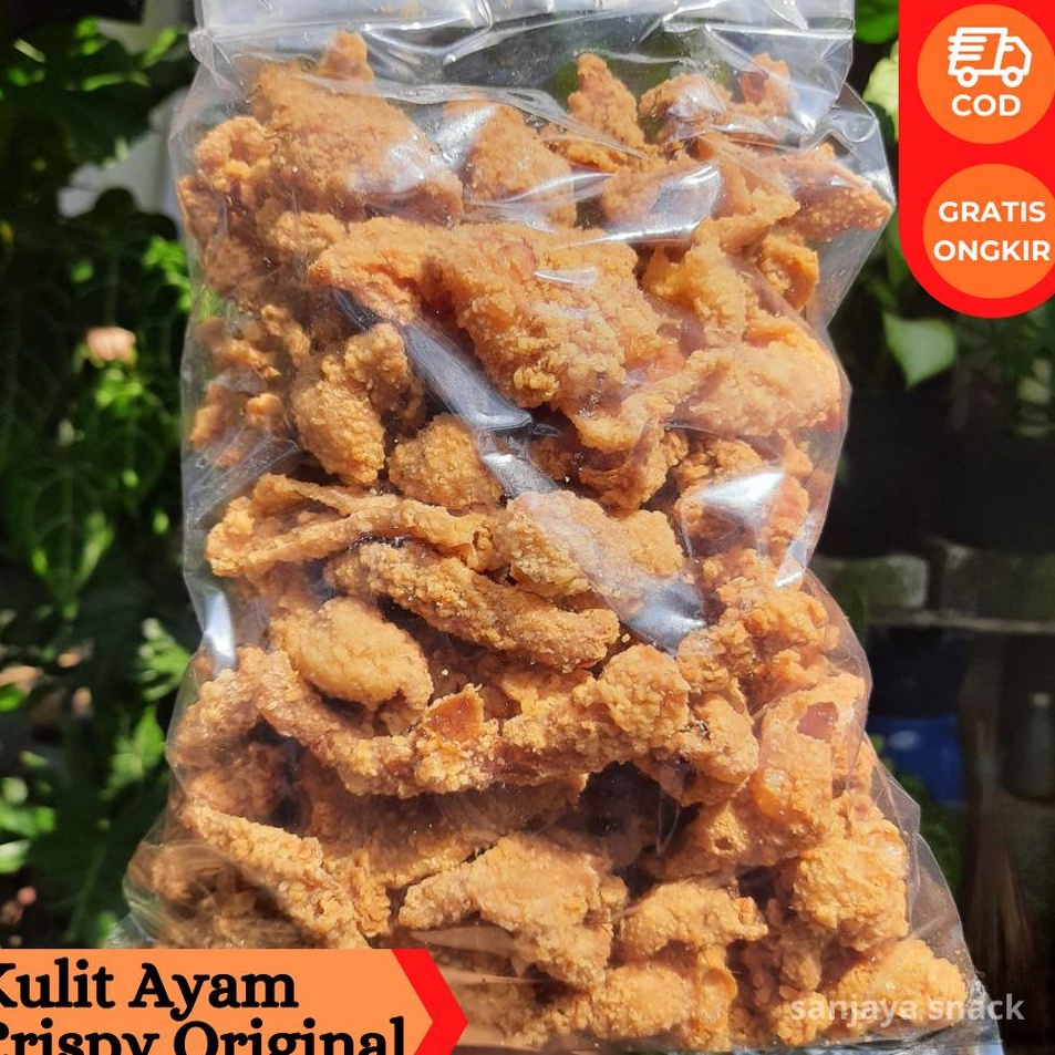 

LNHP0122 [PROMO MURAH!!!] kulit ayam crispy 500 gram pedas daun jeruk dan original gurih