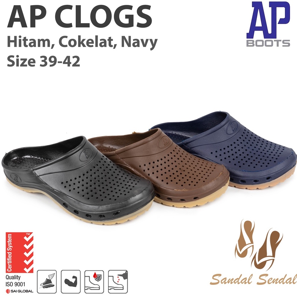 TERLARIS Sandal Slop AP Clogs - Sandal AP Boots Karet Anti Slip
