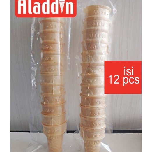 

✮ MMM 7761 cup cone Aladdin 1 slop / wafer cup cone Aladdin ( isi 12 pcs ) GROSIR_JAKARTA ⓲