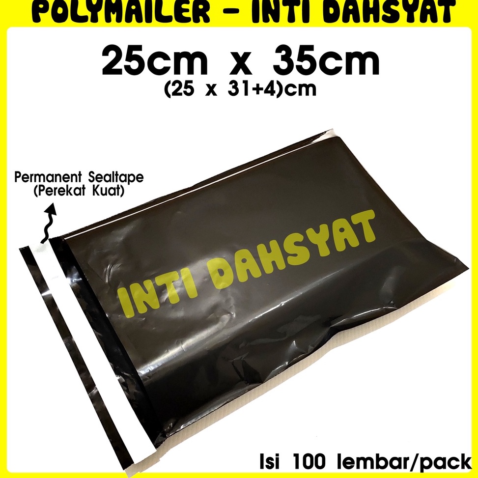 

✯|Murah BangetPOLYMAILER HITAM GLOSSY 25x35 (25x31 +4 Sealtape) Isi +/- 100lembar/pack Plastik Packing Online Shop Murah KUALITAS BAGUS❈