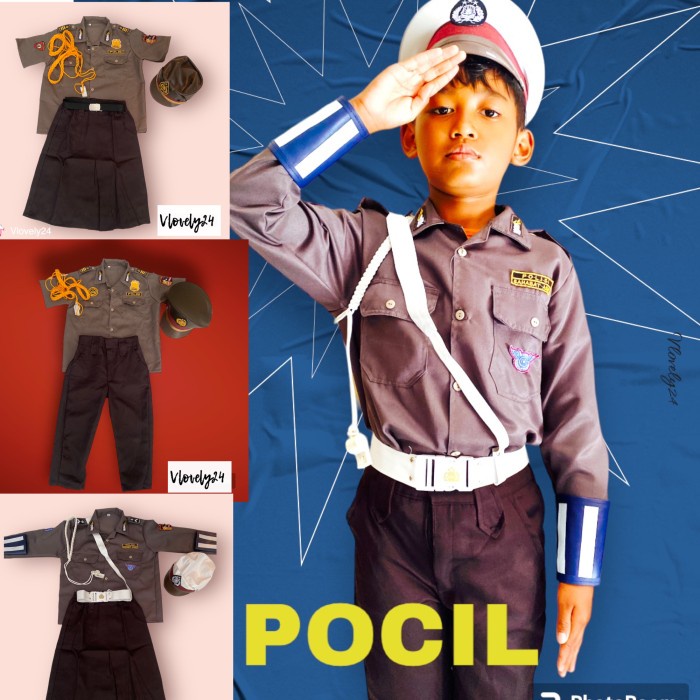 Terlaris Pocil Seragam Profesi Anak Baju Karnaval Polisi Lalu Lintas Sabara