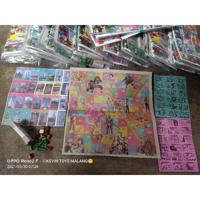 MONO POLI 2 IN 1 UKURAN BESAR / mainan mono poli plus ular tangga ukuran besar kemasan plastik