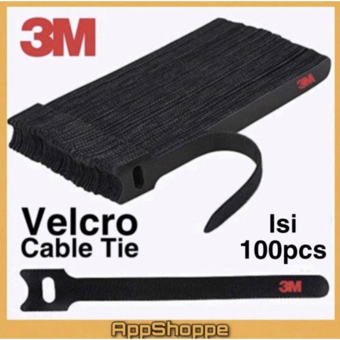 

Terlaris Velcro Cable Tie Pengikat Kabel Perekat Factory Stock Merek 100Pcs