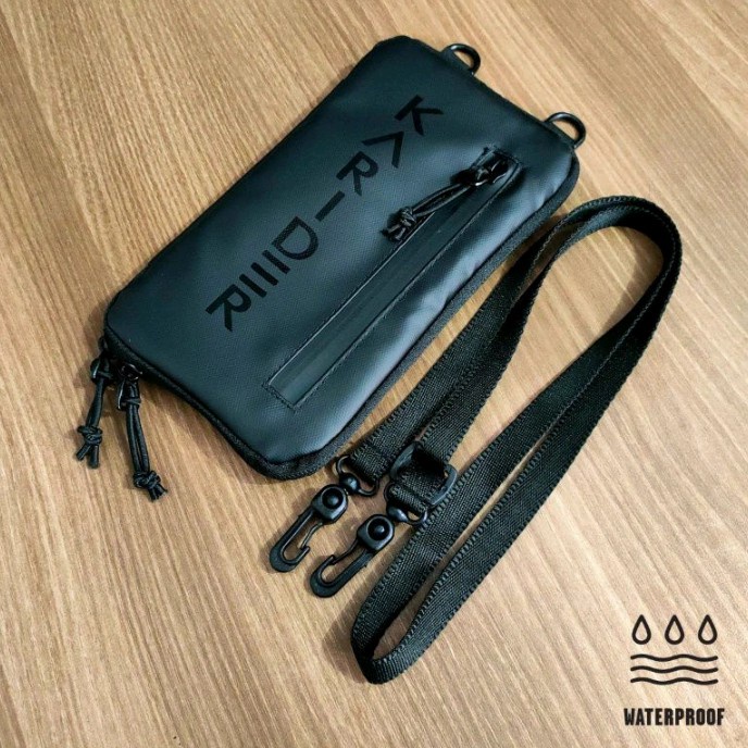 tas selempang pria TAS HP ANTI AIR SELEMPANG MINI PRIA WANITA DISTRO-DOMPET-HANDBAG - Hitam(M3H6) ta