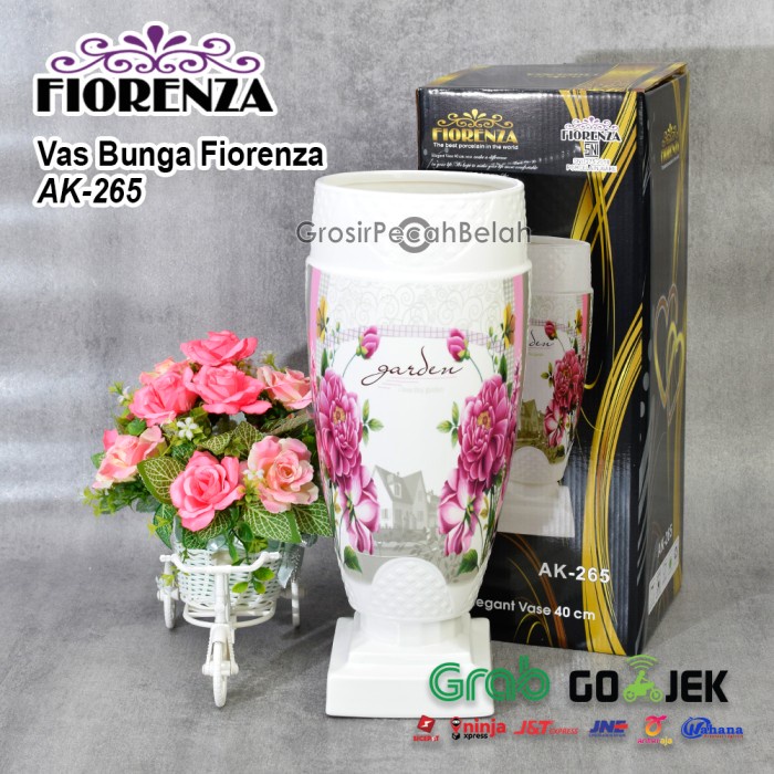 Ready Vas Pot Bunga Keramik Besar Motif Bunga Fiorenza AK-265