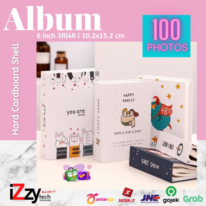 Terlaris Album Foto Photo Baby Wedding Family 3R 4R 6 Inch 100 Pockets Slot