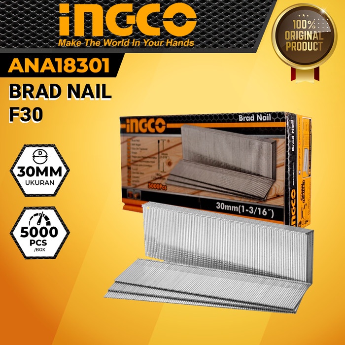 

DISKON Refill Isi Ulang Paku Tembak F30 INGCO ANA18301 Brad Nail F20 30mm