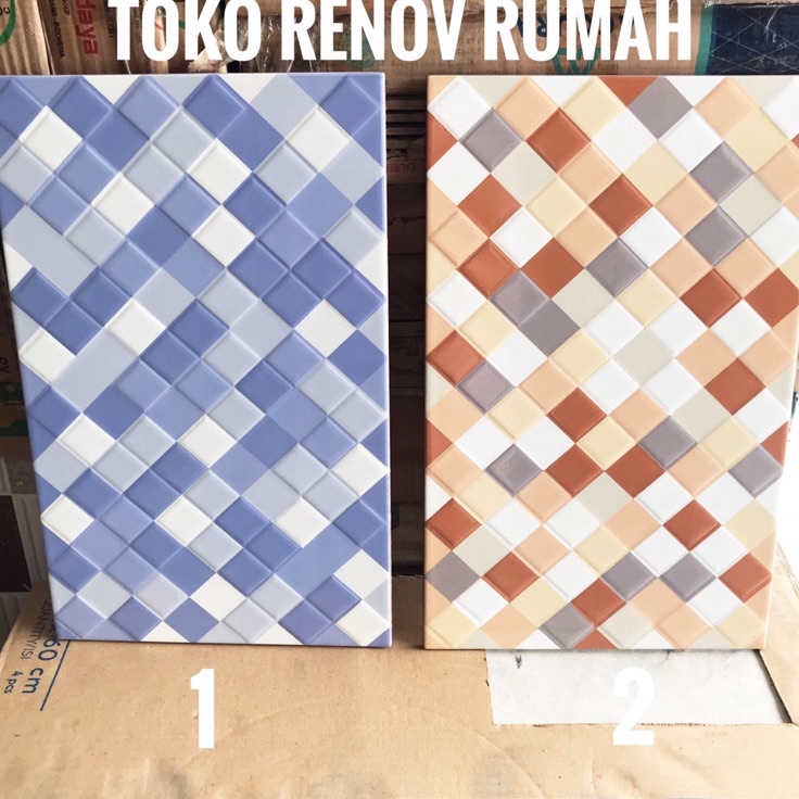 Terkini keramik dinding 25x40 mozaik/ keramik dinding kamar mandi/ keramik dinding biru/ keramik din