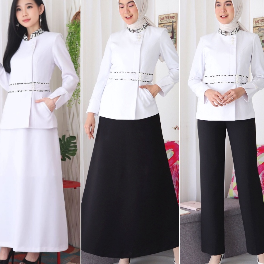 12.12 Fasion sale B&V Blazer PNS ASN Seragam PNS Pemda Baju Dinas Setelan Rok A / Celana PDH Wanita 
