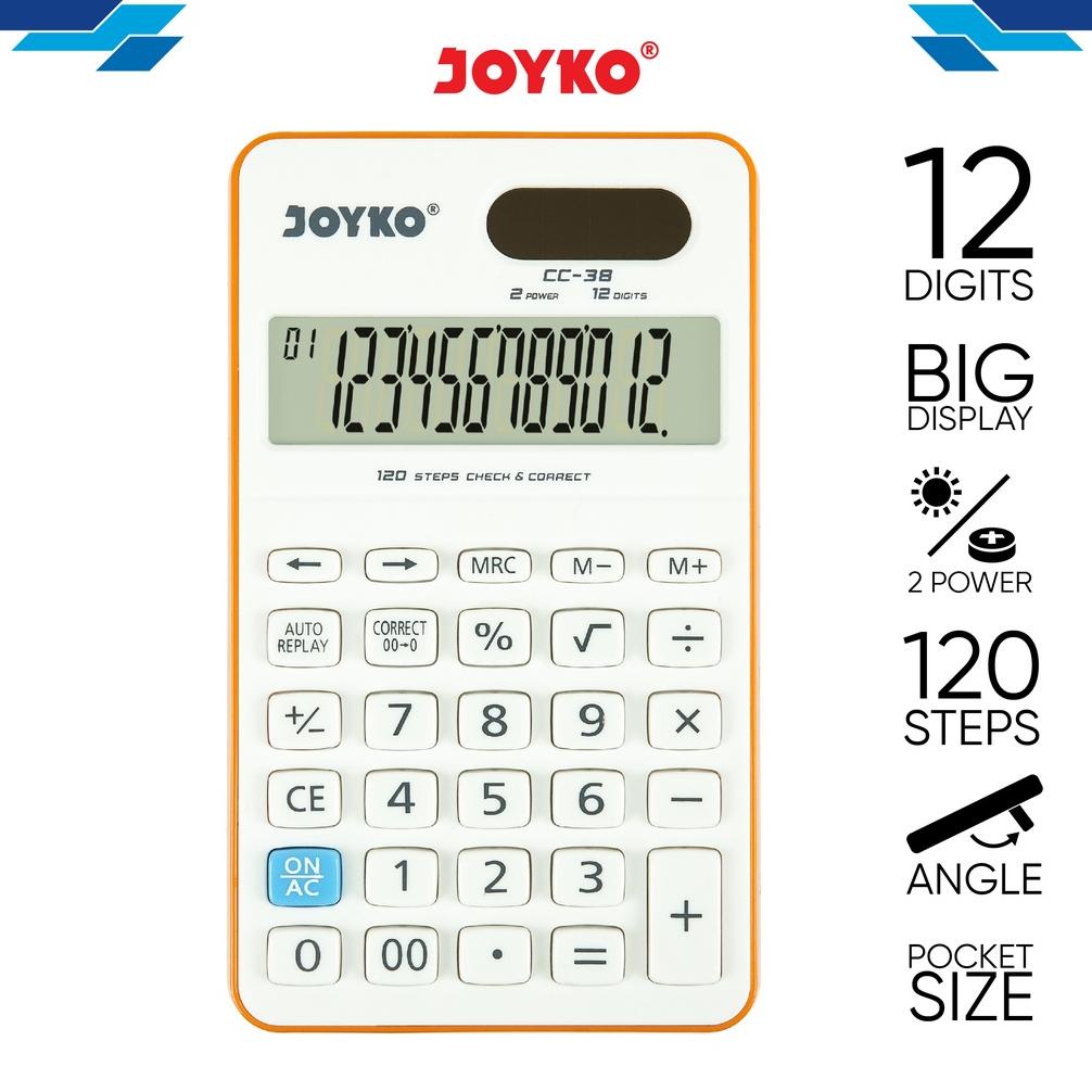 

8.8 Big Sale Calculator Kalkulator Joyko Cc-38 12 Digits Check Correct Grosir !!