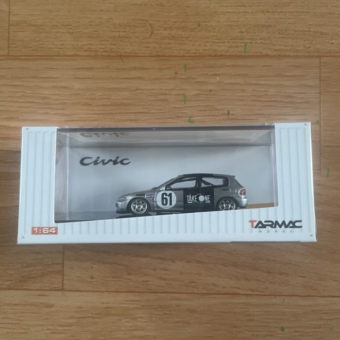 FLASH SALE DIECAST TARMAC HONDA CIVIC EG6 (ESTILO) #61 TEAM TAKE ONE 1:64 TERLARIS