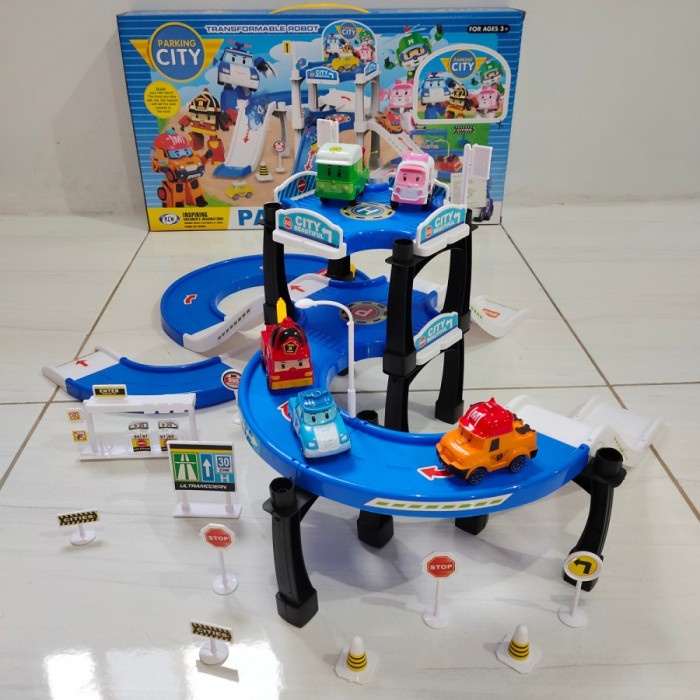 FLASH SALE MAINAN PARKING LOT KARAKTER ROBOCAR POLI TERMURAH