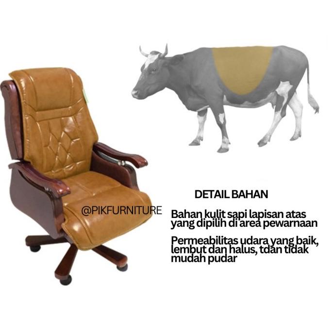 Kursi Kantor Office Chair Bangku Direktur Kursi Kerja Boss Kulit Asli Onetoko88