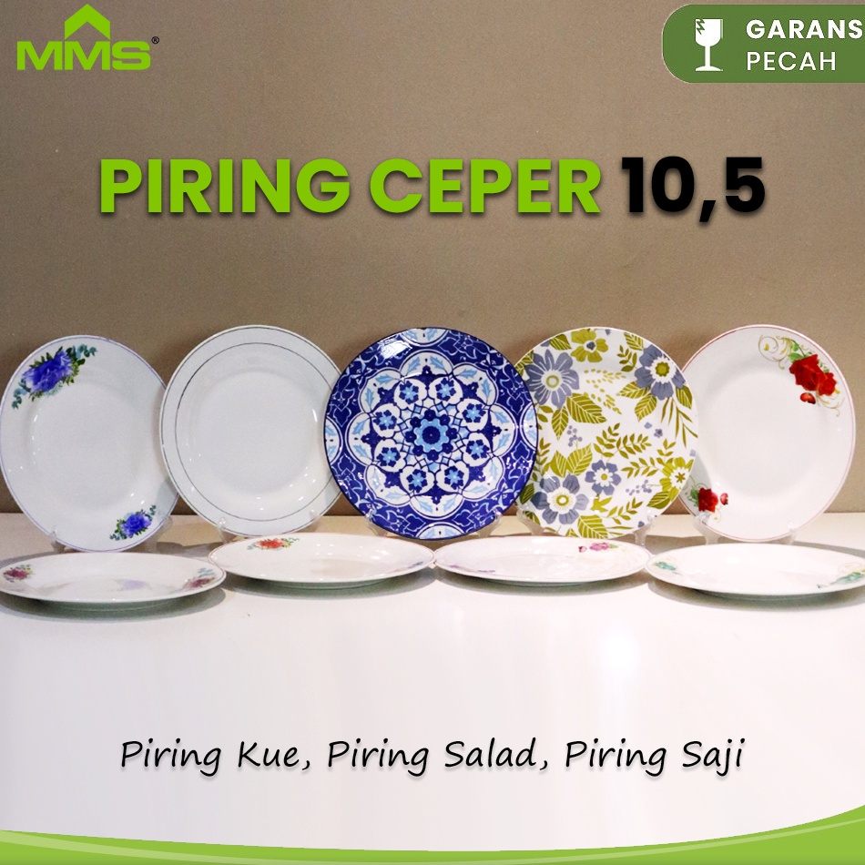 Model terkini Piring Saji Ceper Keramik 10,5 inch Motif Aesthetic MMS m Produk Premium ★.
