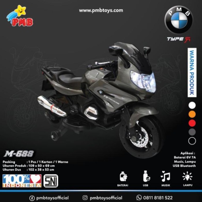 DISKON SPESIAL MAINAN MAINAN MOTOR AKI ANAK PMB M-688 TERBARU