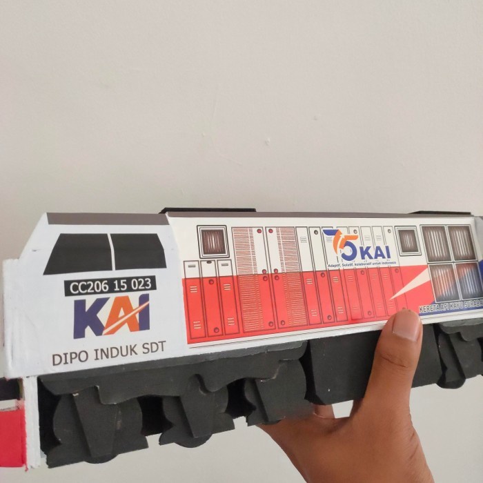DISKON SPESIAL MINIATUR KERETA API LOKOMOTIF CC 206 LIVERY BARU DAN LOGO KAI BARU TERMURAH