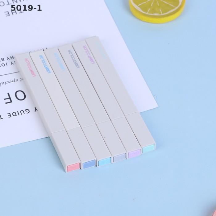 

5019-1 6PCS COLOR HIGHLIGHTER MARKER PEN SET MORANDI PASTEL COLORS BRU