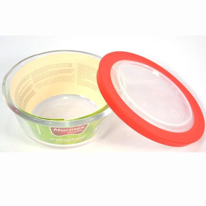 Loyang Kaca Pyrex Bulat 600Ml / Xing Bowl + Tutup 14.5 Cm Marinex