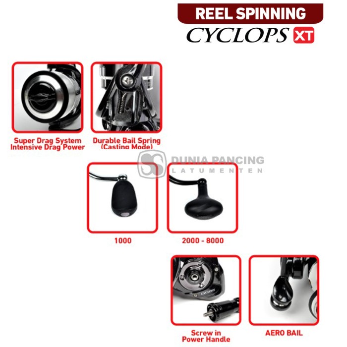 NEW SERIES REEL SPINNING MAGURO CYCLOPS XT UKURAN 1000-8000 POWER HANDLE ORIGINAL