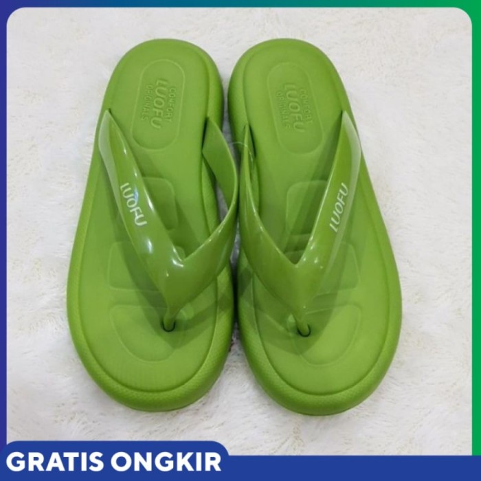 SALE SANDAL JEPIT JELLY LUOFU E7196-BW SANDAL WANITA IMPORT