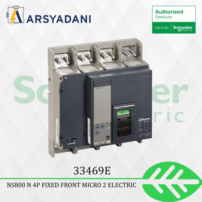 33469E - SCHNEIDER MCCB NS800N 4P 800A MOTORIZED 50KA