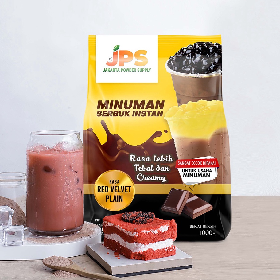 

➾❈❁ Powder Drink JPS Bubuk Minuman Rasa RED VELVET PLAIN 1Kg Laris